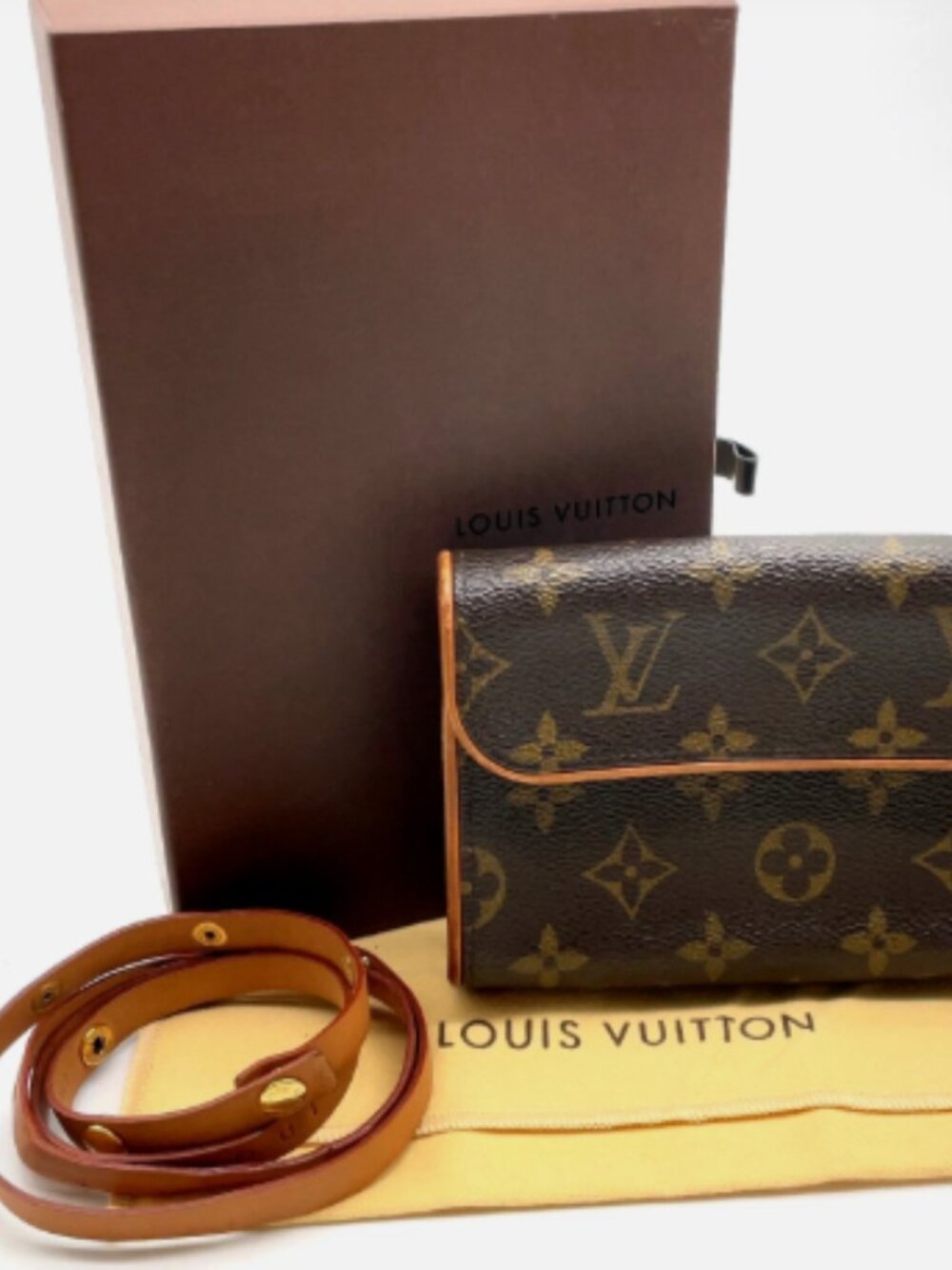 LV Monogram Pochette Florentine M51855 Waist Bag W/Box/Dustbag